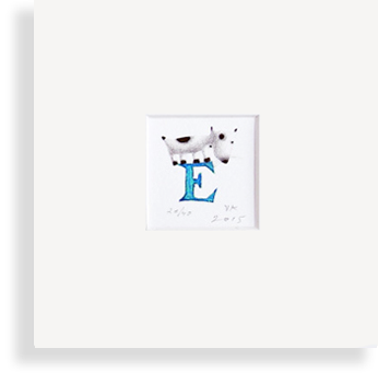 "E" with dog