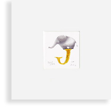 "J" with Elephant